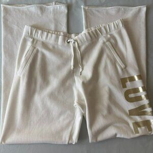 White Victorias Secret wide leg Sweatpants